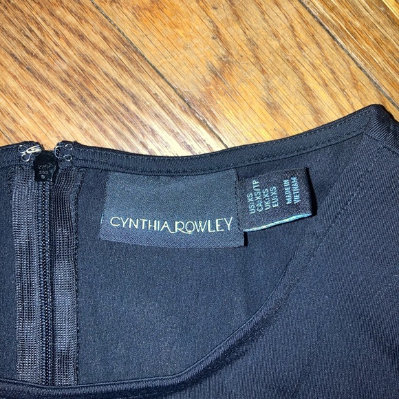 Cynthia Rowley sleeveless sheath dress black with dark grey on sides. - Picture 2 of 3